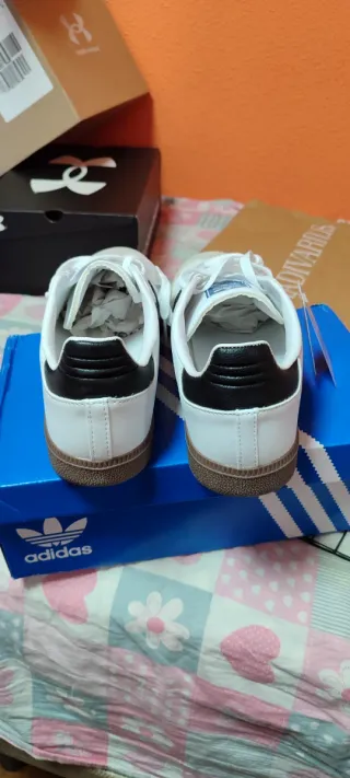 Zapatillas Adidas Samba Blancas y Negras 45 1/3