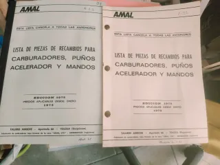 Catálogos Carburadores AMAL classicas