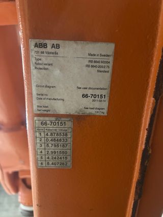Robot ABB IRB 6640