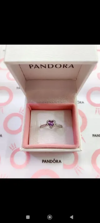 Anillo Pandora Lazo Rojo y Circonitas