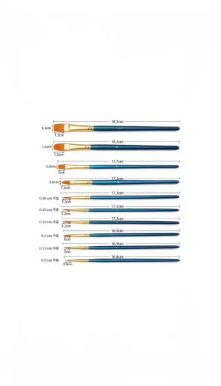 Set 10 pennelli pittura setole morbide