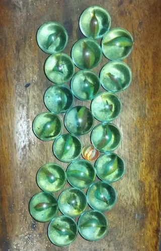 23 Biglie Vetro Verdi con Inserzioni