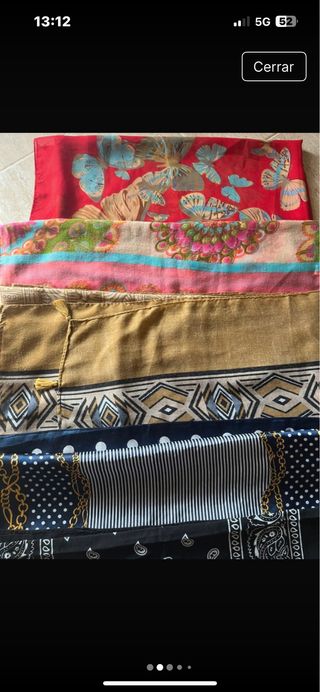 Lote de 9 pañuelos y echarpes