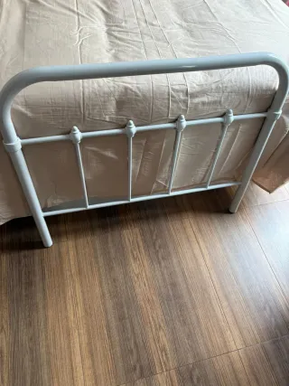Cama individual forja blanca 90cm
