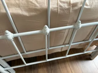 Cama individual forja blanca 90cm