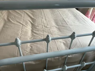 Cama individual forja blanca 90cm