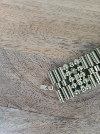 Pulsera Bimba y Lola Dorada con Piedras. 18 cm.