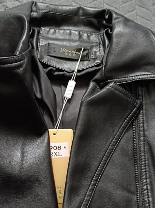 Cazadora Biker Polipiel Mujer Negra