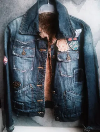 Chaqueta Vaquera Talla XS Forro marrón de pelo