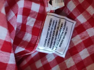 Camisa cuadros vichy roja y blanca Tex