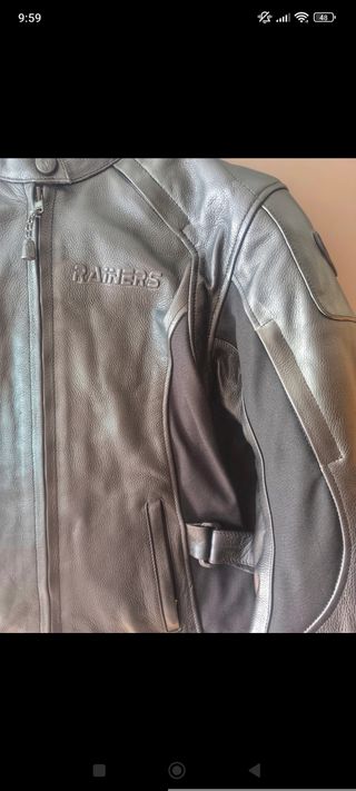 Chaqueta de piel para moto mujer. marca Rainers