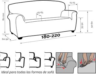 Funda Elástica Sofá 3 Plazas Beige