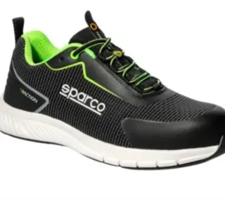 Zapatillas Sparco seguridad negras y verdes