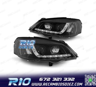 FAROS OPEL ASTRA G 94-97 LUZ DIURNA LED FONDO NEGRO