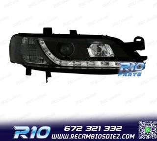FAROS PARA OPEL VECTRA B 96-98 LUZ DIURNA LED FONDO NEGRO