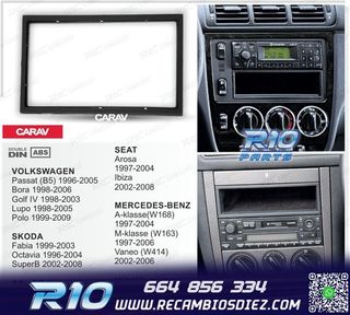 MARCO NEGRO RADIO 2-DIN PARA MERCEDES VOLKSWAGEN VW SKODA SE