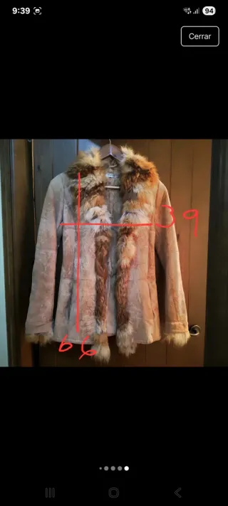 Chaqueta Piel Conejo tono Rosado Talla XS