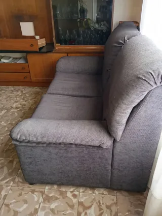 Sofá de tela gris 185x80