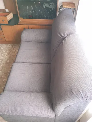 Sofá de tela gris 185x80