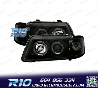 FAROS AUDI A3 8L 96-00 OJOS ANGEL FONDO NEGRO H1