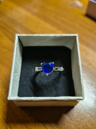 Anello Pandora Cuore Blu Argento