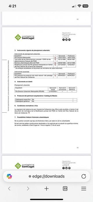 Terreno en venta en La Floresta - Les Planes en Sant Cugat del Vallès