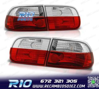 PILOTOS HONDA CIVIC 91-95 3D ROJO BLANCO LEX