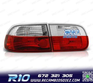 PILOTOS HONDA CIVIC 91-95 3D ROJO BLANCO LEX