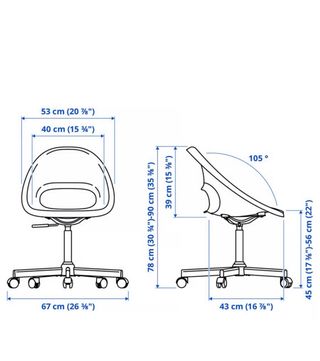 Silla IKEA blanca con ruedas