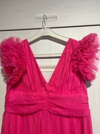 Vestido fiesta largo fucsia XXL