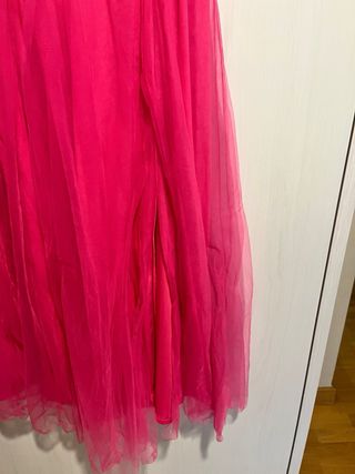 Vestido fiesta largo fucsia XXL