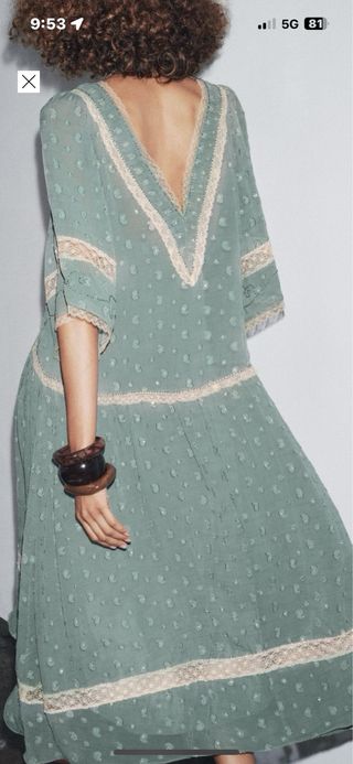 Vestido Midi Romántico ZW Collection Zara