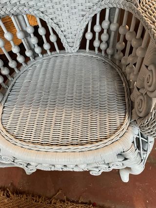 Precioso Sillón de Ratán azulado en oferta