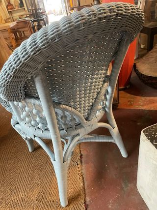 Precioso Sillón de Ratán azulado en oferta