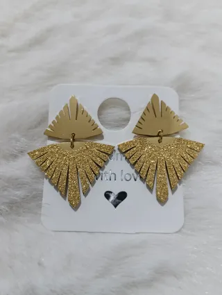 Pendientes de lujo estilo abanico