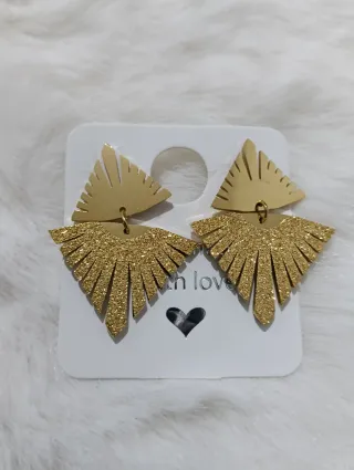 Pendientes de lujo estilo abanico