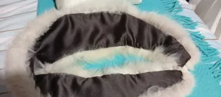 Bufanda de cuello de pelo beige