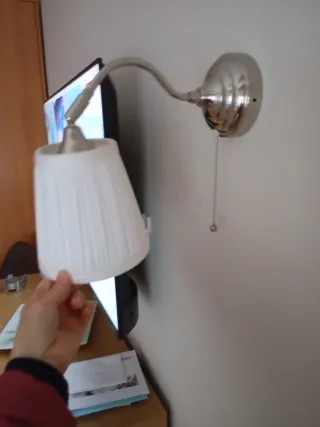 Lámpara de pared tela y metal