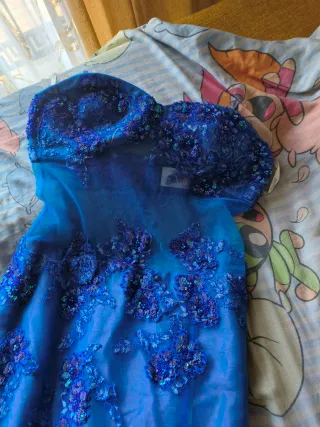 Vestido de fiesta Paris Prom azul/morado talla 8