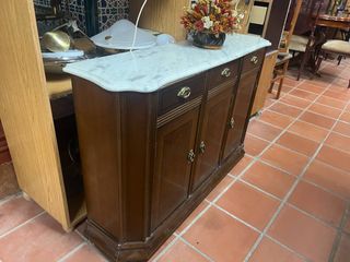 Mueble de entrada vintage madera mármol