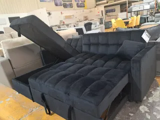 Sofá Cama Negro Terciopelo Oferta!!!