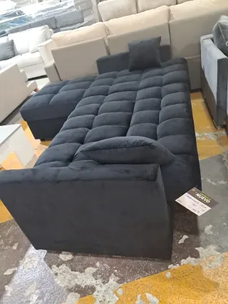 Sofá Cama Negro Terciopelo Oferta!!!