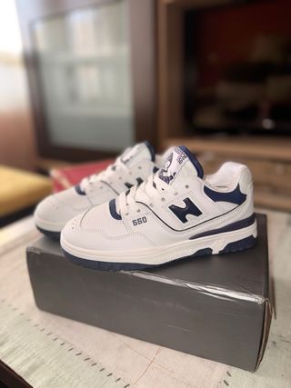 New Balance 550 Blanco y Azul