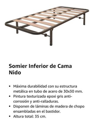 Cama nido completa: somier + arrastre + patas