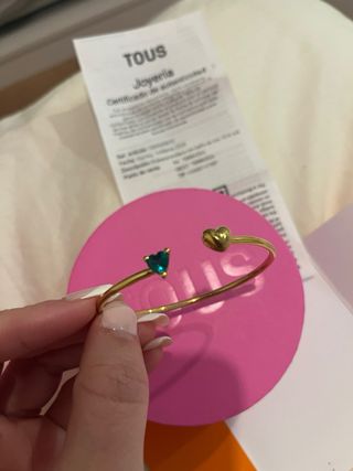 Pulsera Tous Bañada Oro 18k con Piedra verde