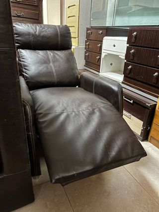 Sillón reclinable polipiel marrón