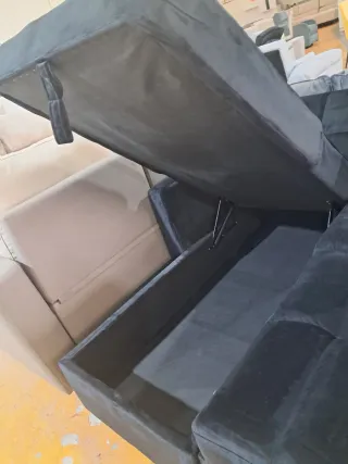 Sofá Cama Chaise Longue Negro