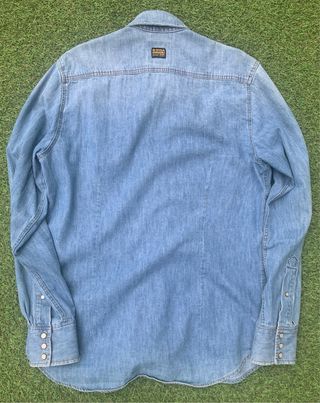 Camisa tejana G-Star azul desgastada