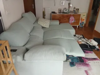 Sofá chaise longue 3 plazas tela