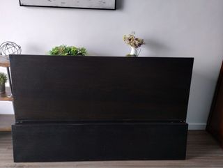 Cama Malm Ikea 150cm Negro-Marrón 2 Cajones